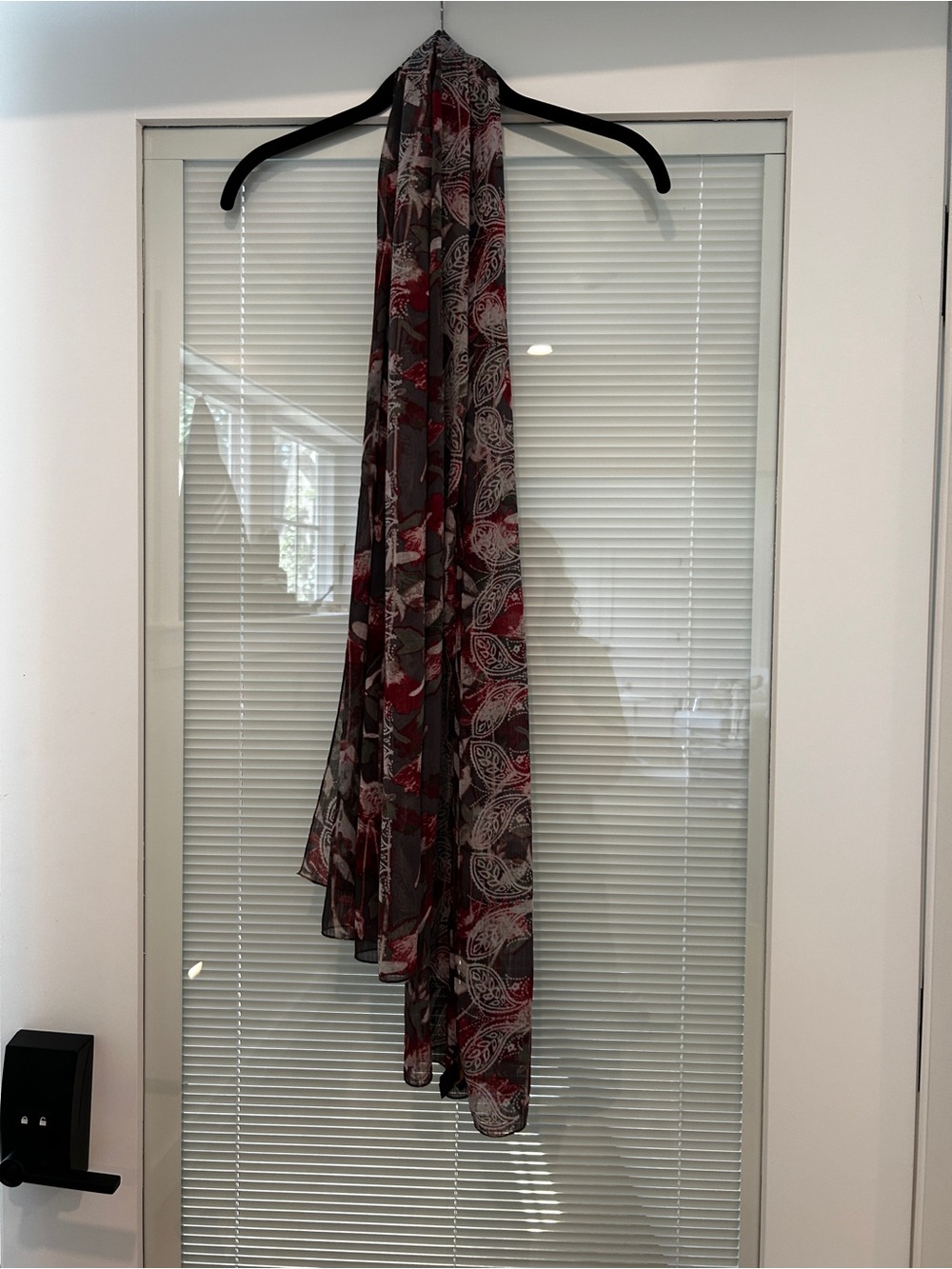 Brooks Brothers Red, Black, White Floral Scarf